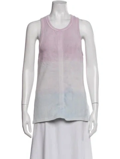 Pre-owned Proenza Schouler White Label Tie-dye Print Crew Neck Top In Purple