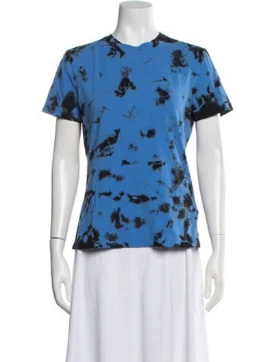 Pre-owned Proenza Schouler White Label Tie-dye Print Crew Neck T-shirt In Blue/white