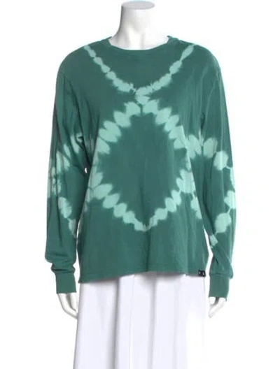 Pre-owned Proenza Schouler White Label Tie-dye Print Crew Neck T-shirt In Green