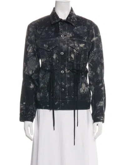 Pre-owned Proenza Schouler White Label Tie-dye Print Denim Jacket In Blue