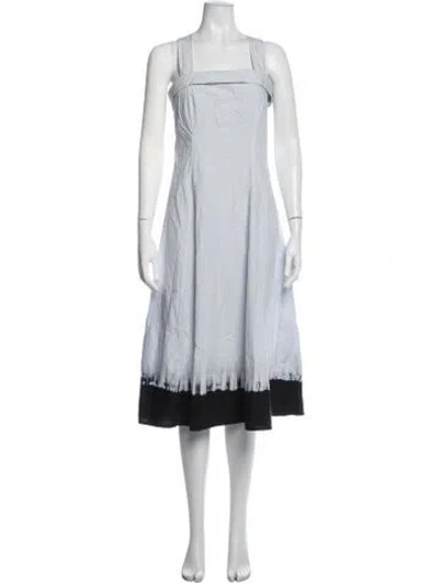 Pre-owned Proenza Schouler White Label Tie-dye Print Midi Length Dress In Blue