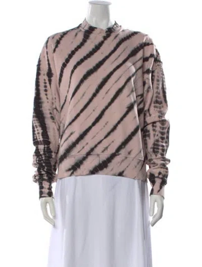 Pre-owned Proenza Schouler White Label Tie-dye Print Mock Neck Sweatshirt In Pink
