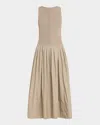 Proenza Schouler White Label Tori Sleeveless Combo Dress In Neutral