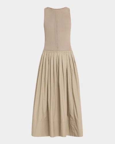 Proenza Schouler White Label Tori Sleeveless Combo Dress In Neutral