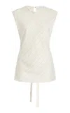 Proenza Schouler White Label Trina Top In Woven Stripeflou In White