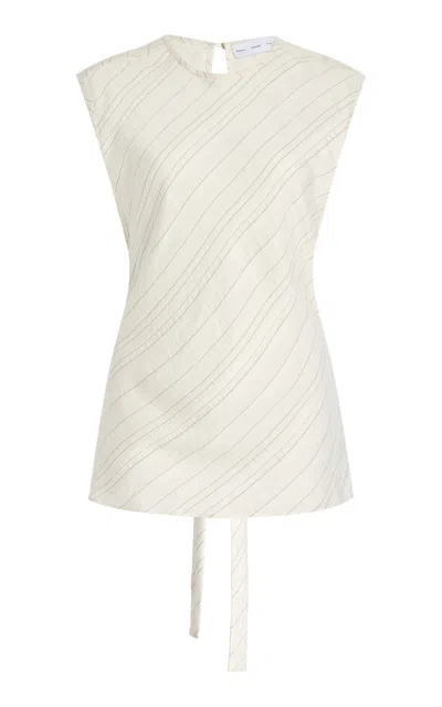 Proenza Schouler White Label Trina Top In Woven Stripeflou In White