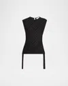 Proenza Schouler White Label Trina Woven Stripe Tie Top In Black