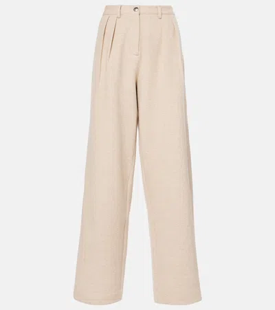 Proenza Schouler White Label Tristan Cloqué Wide-leg Pants In Beige