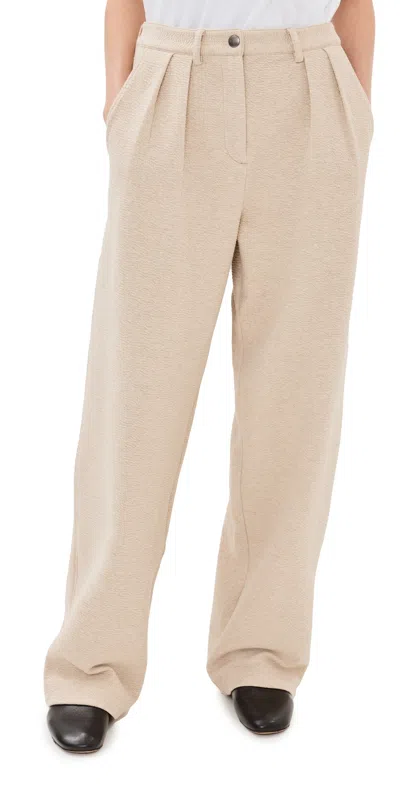 Proenza Schouler White Label Tristan Knit Pants In Cloque Oatmeal Melange