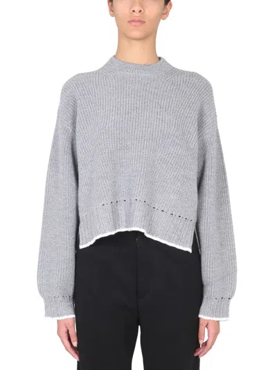 Proenza Schouler White Label Turn-neck Wool T-shirt For Women In Gray