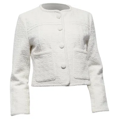 Proenza Schouler White Label Tweed Cropped Blazer In White Cotton