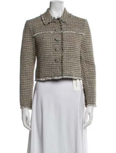 Pre-owned Proenza Schouler White Label Tweed Pattern Evening Jacket W/ Tags In Blue