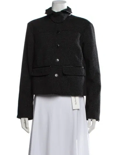 Pre-owned Proenza Schouler White Label Tweed Pattern Jacket W/ Tags In Black