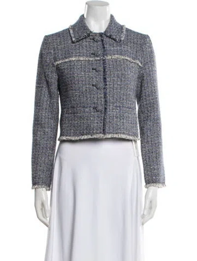Pre-owned Proenza Schouler White Label Tweed Pattern Jacket W/ Tags In Blue