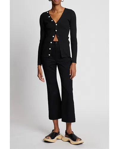 Proenza Schouler White Label Twill Cropped Pant In Black