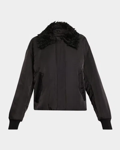 Proenza Schouler White Label Vadra Nylon Jacket In Black