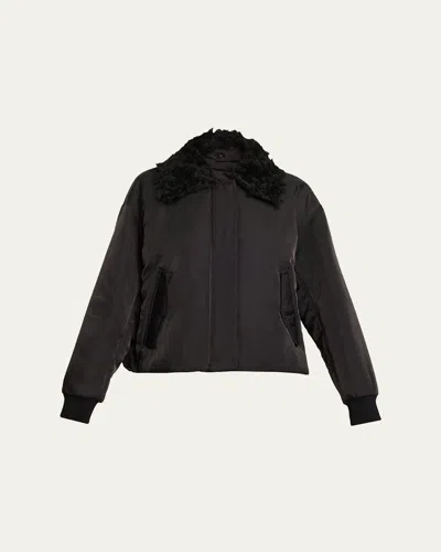 Proenza Schouler White Label Vadra Nylon Jacket In Black