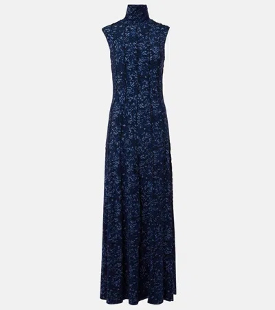 Proenza Schouler Valentina Printed Jersey Maxi Dress In Blue