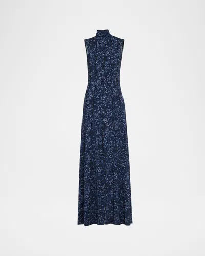 PROENZA SCHOULER WHITE LABEL VALENTINA PRINTED JERSEY TURTLENECK MAXI DRESS