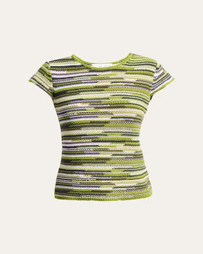Proenza Schouler White Label Veya Textured Knit Tee In Green
