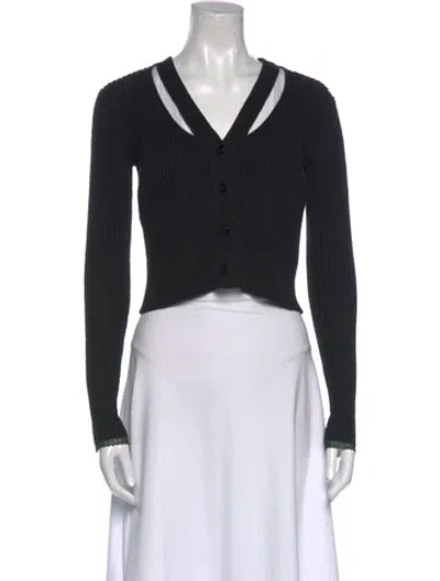 Pre-owned Proenza Schouler White Label V-neck Sweater In Black