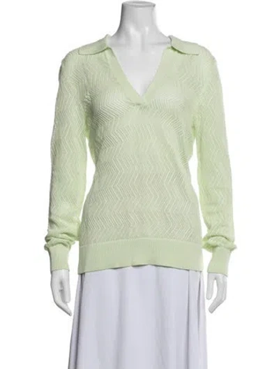 Pre-owned Proenza Schouler White Label V-neck Sweater In Green