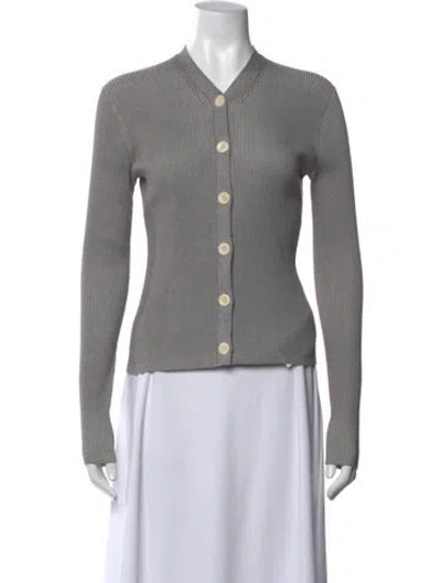 Pre-owned Proenza Schouler White Label V-neck Sweater W/ Tags In Grey
