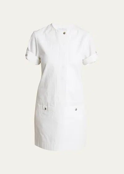 Proenza Schouler White Label Watson Snap Mini Dress In White