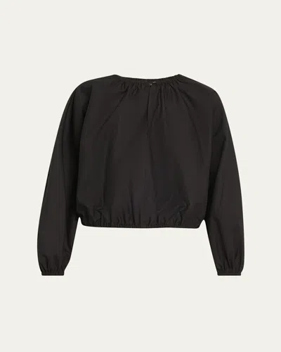 Proenza Schouler White Label Wendy Blouson Technical Poplin Top In Black