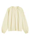 Proenza Schouler White Label Wendy Round-neck Balloon-sleeve Blouse In Yellow