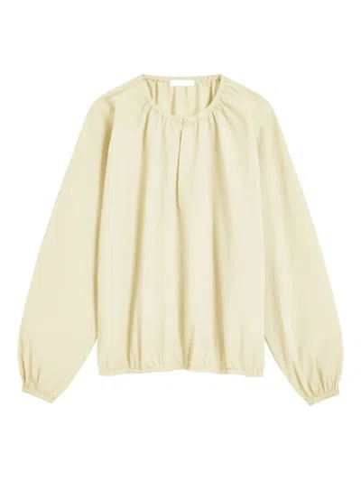 Proenza Schouler White Label Wendy Round-neck Balloon-sleeve Blouse In Yellow