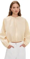 Proenza Schouler White Label Wendy Top In Tech Poplin Light Butter In Neutral