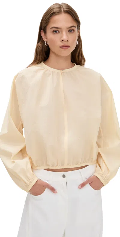 Proenza Schouler White Label Wendy Top In Tech Poplin Light Butter In Yellow