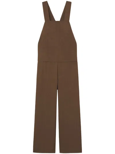 Proenza Schouler White Label Wide-leg Cropped Jumpsuit In Brown