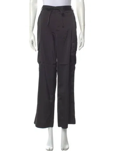 Pre-owned Proenza Schouler White Label Wide Leg Pants In Black