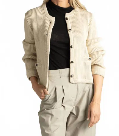 Proenza Schouler White Label Wilson Knit Jacket In Light Wheat In White