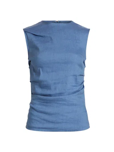 Proenza Schouler White Label Women's Anoushka Linen Sleeveless Top In Blue