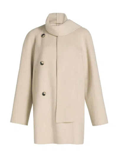 Proenza Schouler White Label Women's Brisa Draped Scarf Wool-blend Coat In White