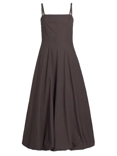 Proenza Schouler White Label Ella Cotton-poplin Midi Dress In Brown