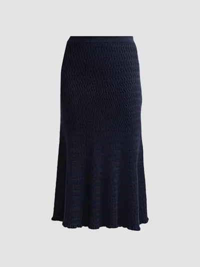 Proenza Schouler White Label Women's Magnolia Cable-knit Midi Skirt In Navy