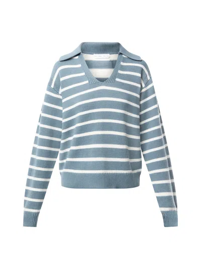 Proenza Schouler White Label Women's Murphy Stripe Cotton Jumper Blue