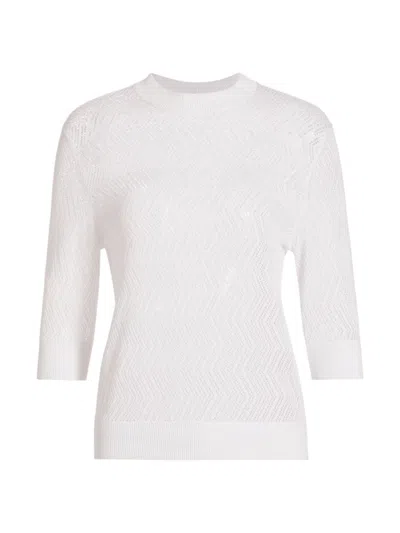 Proenza Schouler White Label Women's Nicola Pointelle Cotton Sweater In Off White