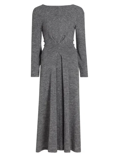 Proenza Schouler White Label Sai Wool Jersey Midi Dress In Grey Melange In Gray