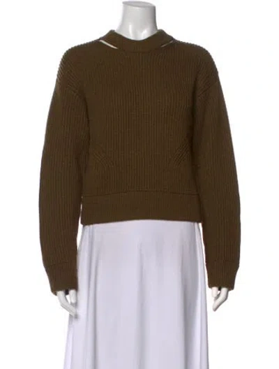 Pre-owned Proenza Schouler White Label Wool Crew Neck Sweater In Brown