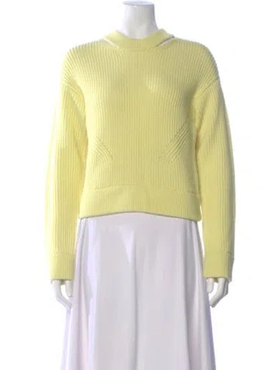 Pre-owned Proenza Schouler White Label Wool Crew Neck Sweater In Yellow