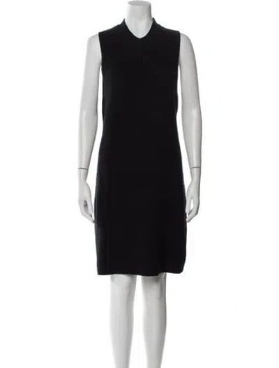 Pre-owned Proenza Schouler White Label Wool Mini Dress In Black