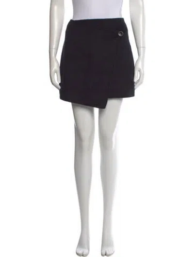 Pre-owned Proenza Schouler White Label Wool Mini Skirt In Black