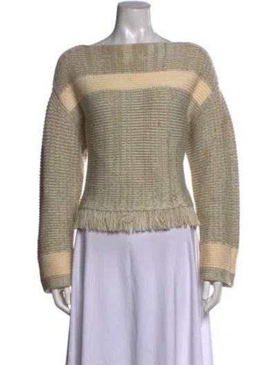 Pre-owned Proenza Schouler White Label Wool Striped Sweater In Neutrals