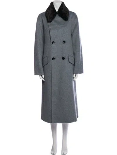Pre-owned Proenza Schouler White Label Wool Trench Coat W/ Tags In Gray