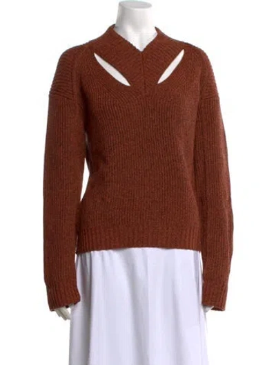 Pre-owned Proenza Schouler White Label Wool V-neck Sweater In Neutrals